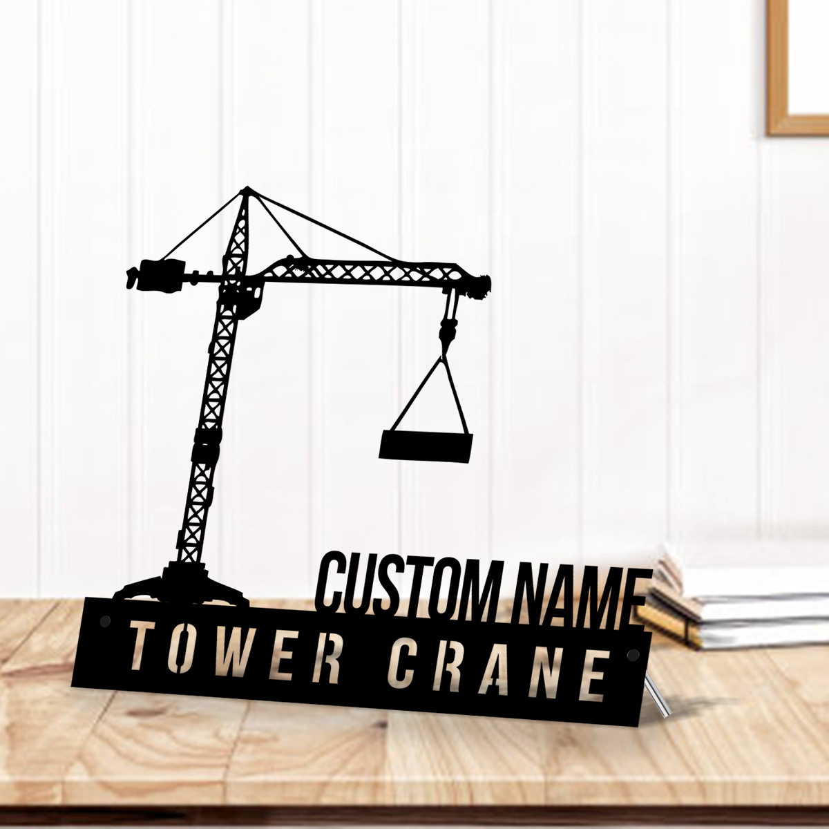Heavy Equipment Sign - Placa de nome personalizada para guindaste